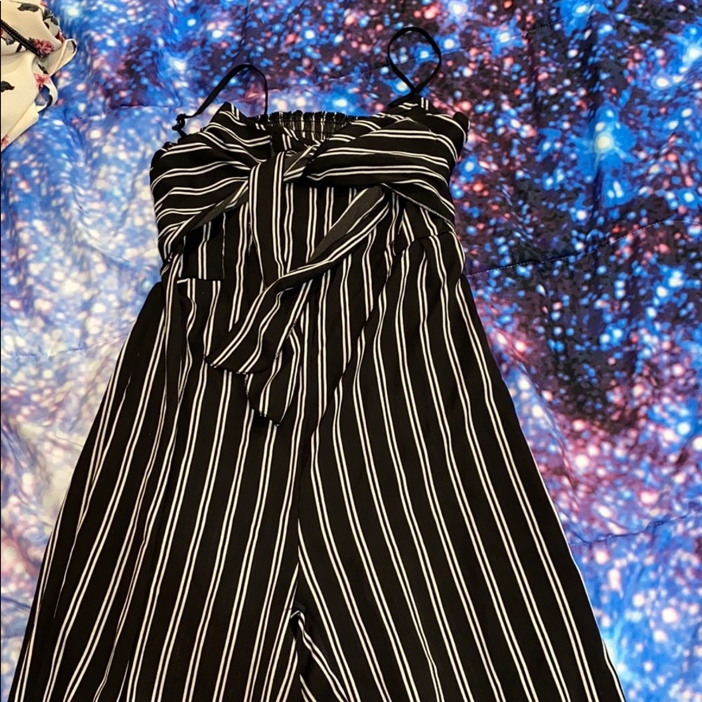 Stripe Crop Leg Jumpsuit